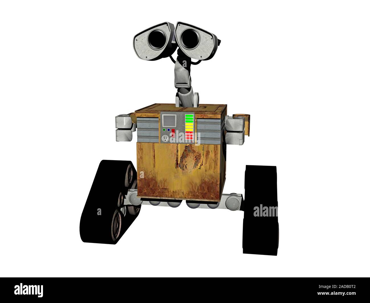 Petit robot sur chaînes avec l'appareil photo Banque D'Images