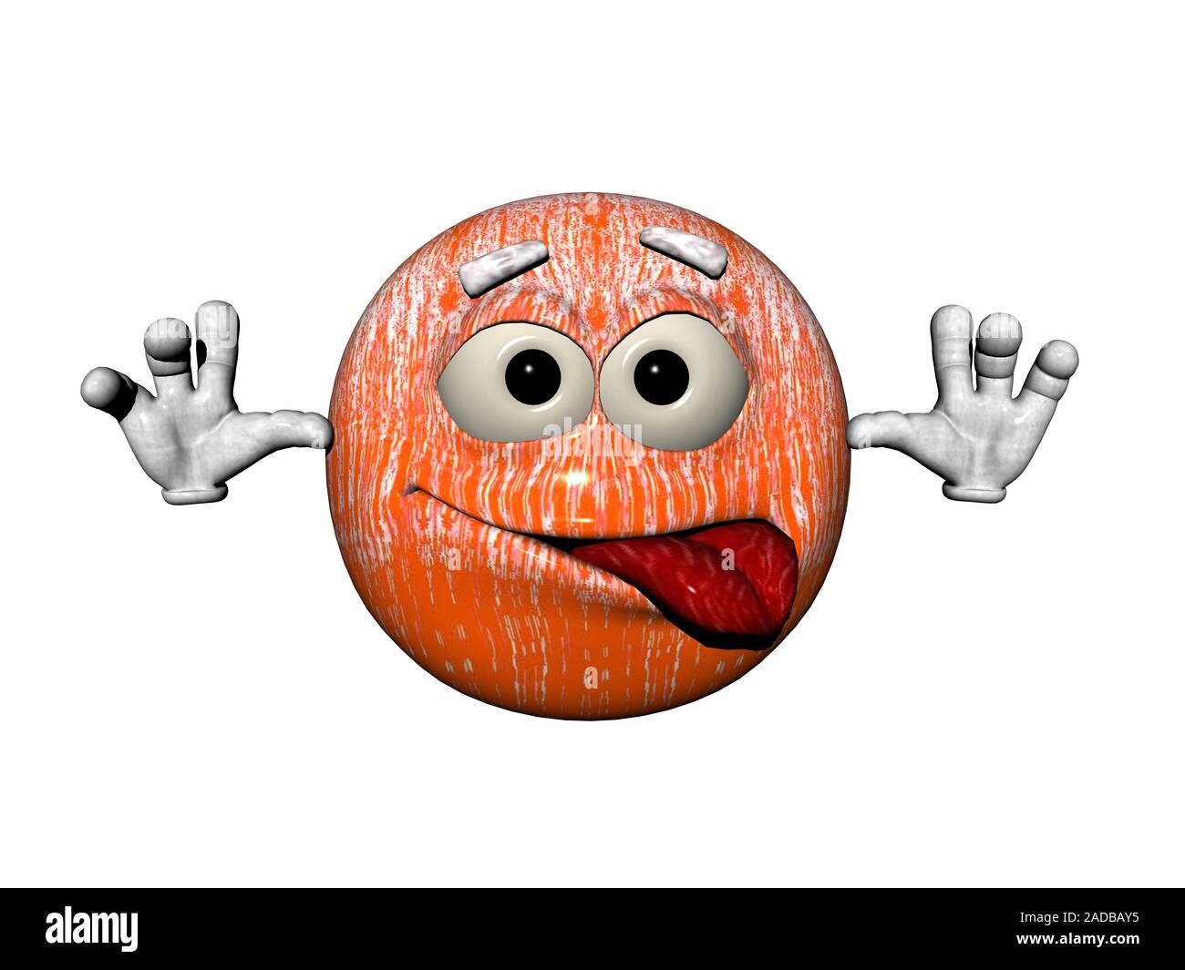 Emoy Orange tire sa langue Banque D'Images