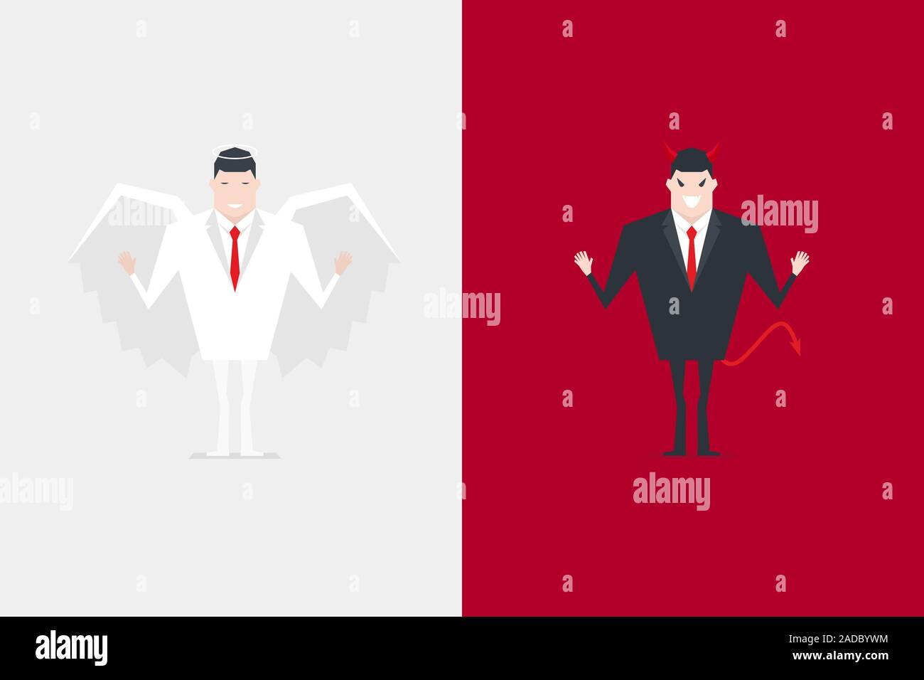 Angel et devil businessman personnage. Illustration de Vecteur