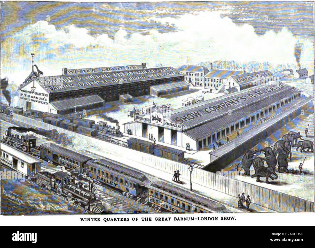 Quartiers d'hiver du Grand Spectacle Barnum-London avant 1886 Banque D'Images