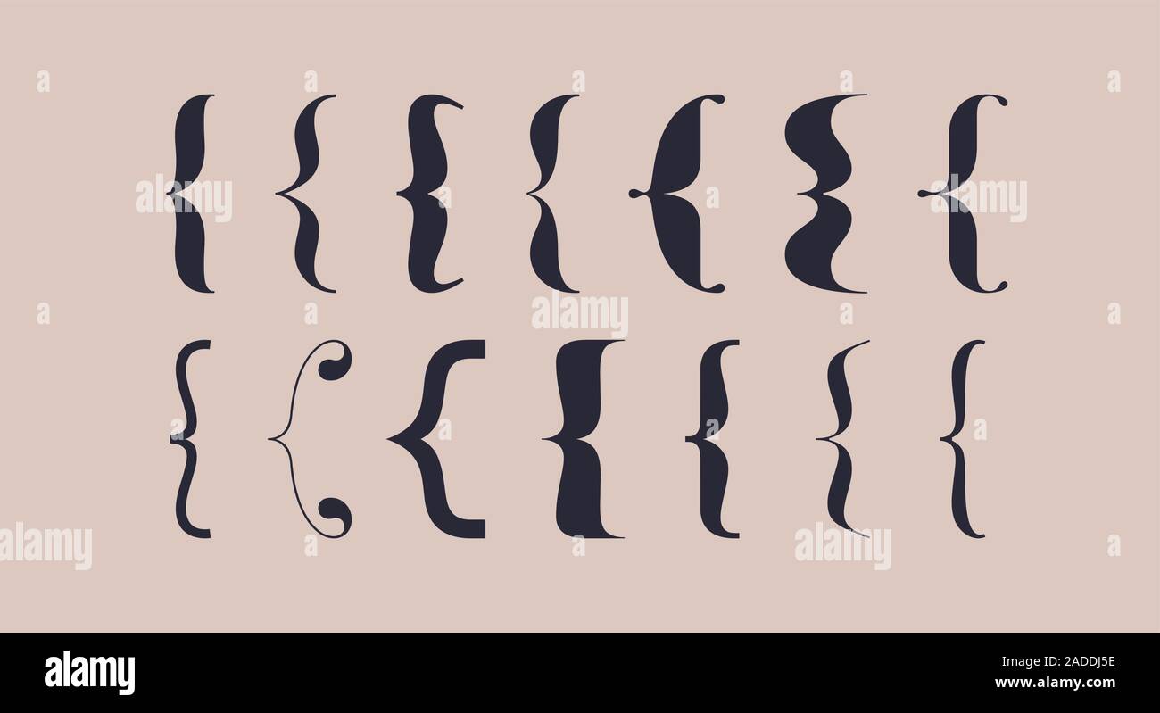 Support, les accolades, les parenthèses. Typographie ensemble d'accolades Illustration de Vecteur