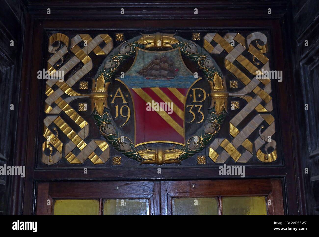 Manchester Central Library - City Crest terminé AD1933 - St Peter's Square, Manchester, Angleterre, Royaume-Uni, M2 5PD Banque D'Images