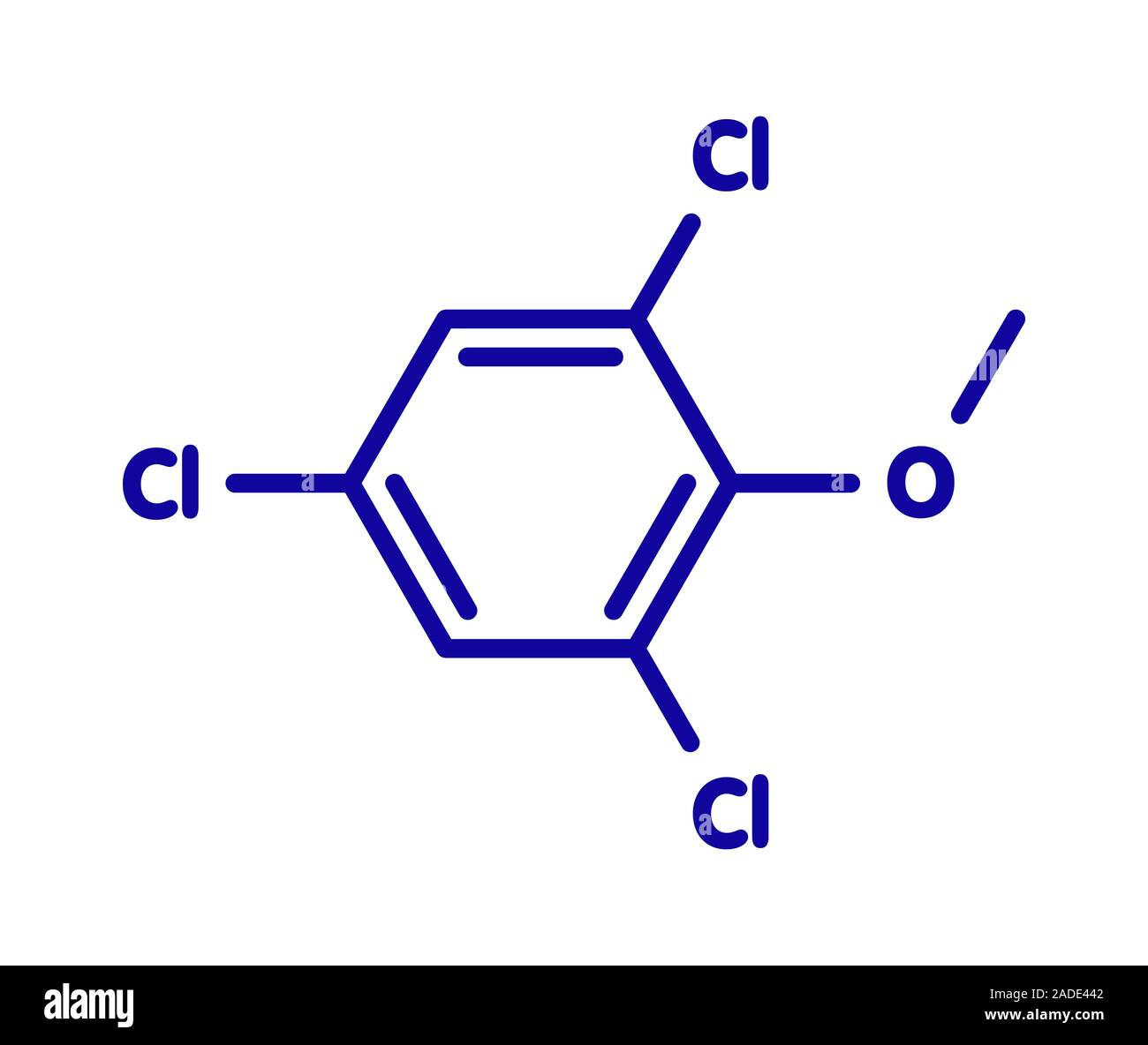 Trichloroanisole (TCA) goût de bouchon molécule. Produites par des  champignons et bactéries, responsable de goût de bouchon à vin en  bouteille. Formule topologique Bleu sur blanc Photo Stock - Alamy