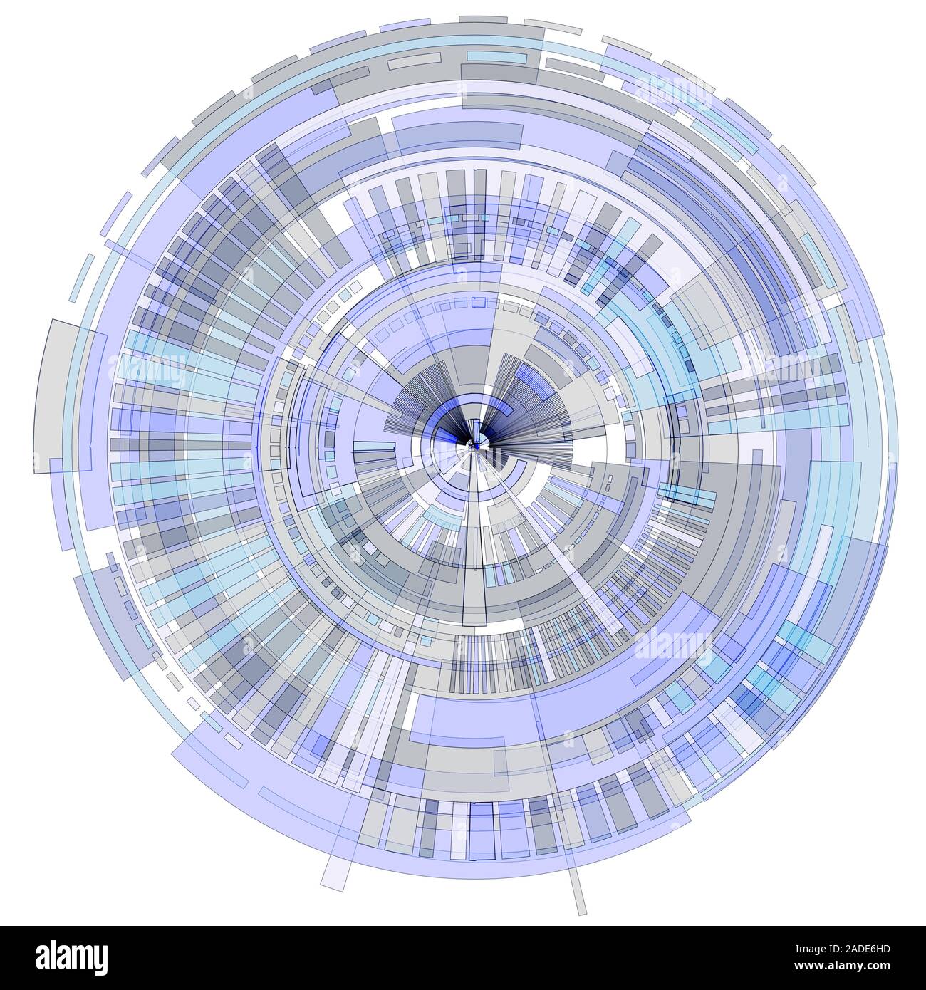 Cercle de lumière-formes géométriques bleu Banque D'Images