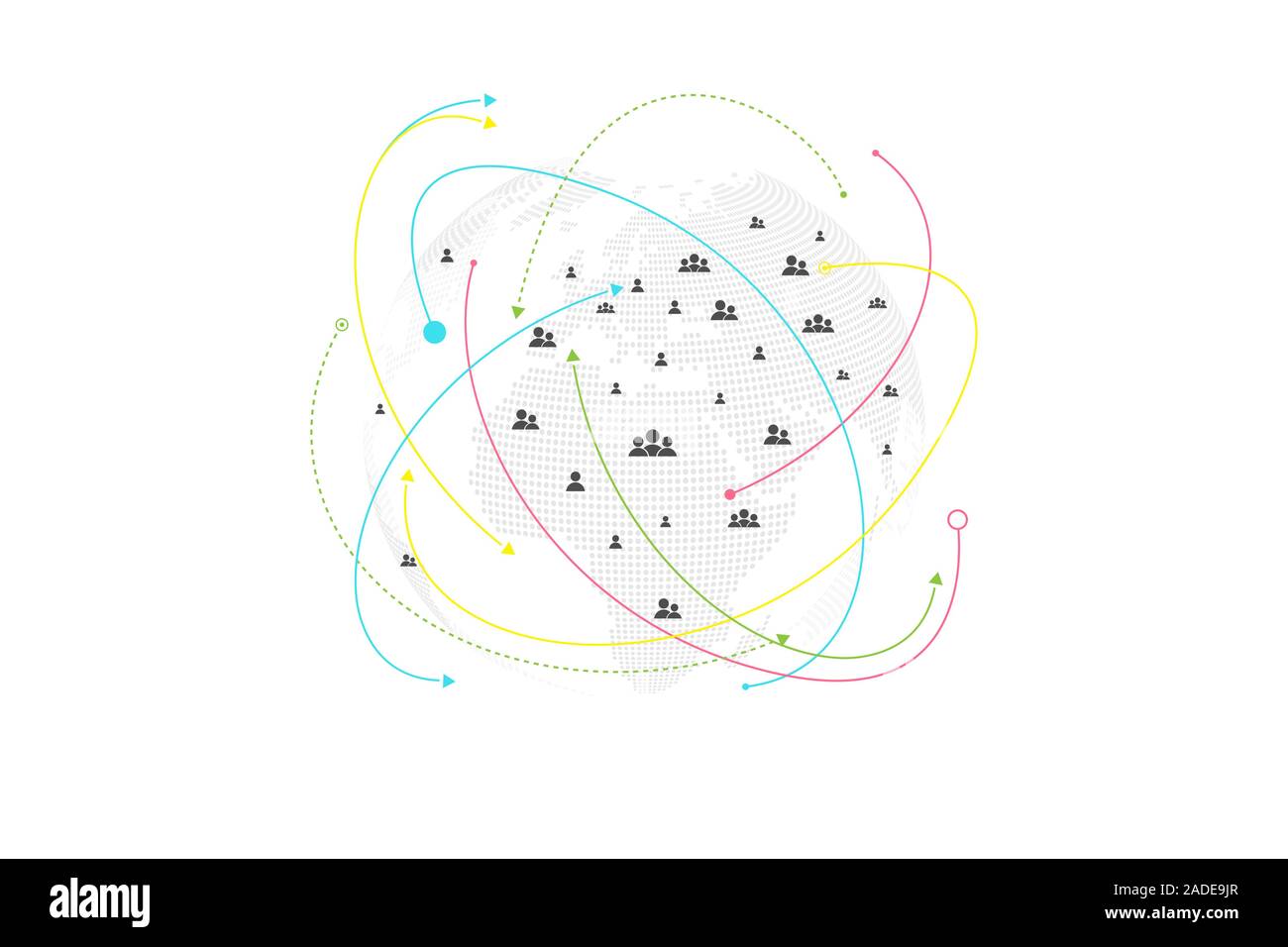 Connexion réseau Global concept. Big la visualisation de données. Réseau social dans la communication des réseaux informatiques mondiaux. La technologie de l'Internet. Business Illustration de Vecteur