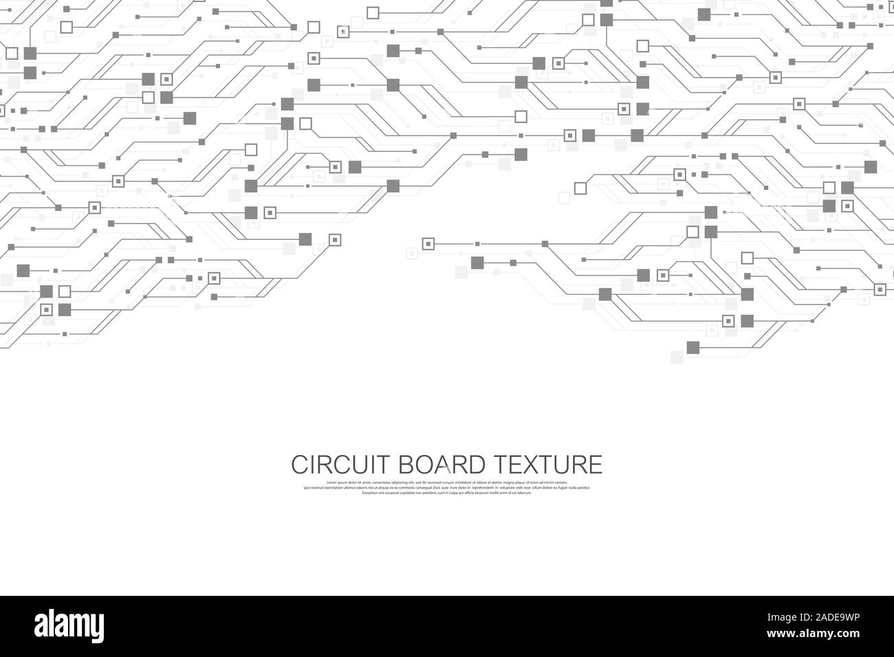 Résumé de la technologie de circuit imprimé texture background. La haute technologie futuristic circuit board banner papier peint. Carte mère électronique ingénierie vector Illustration de Vecteur