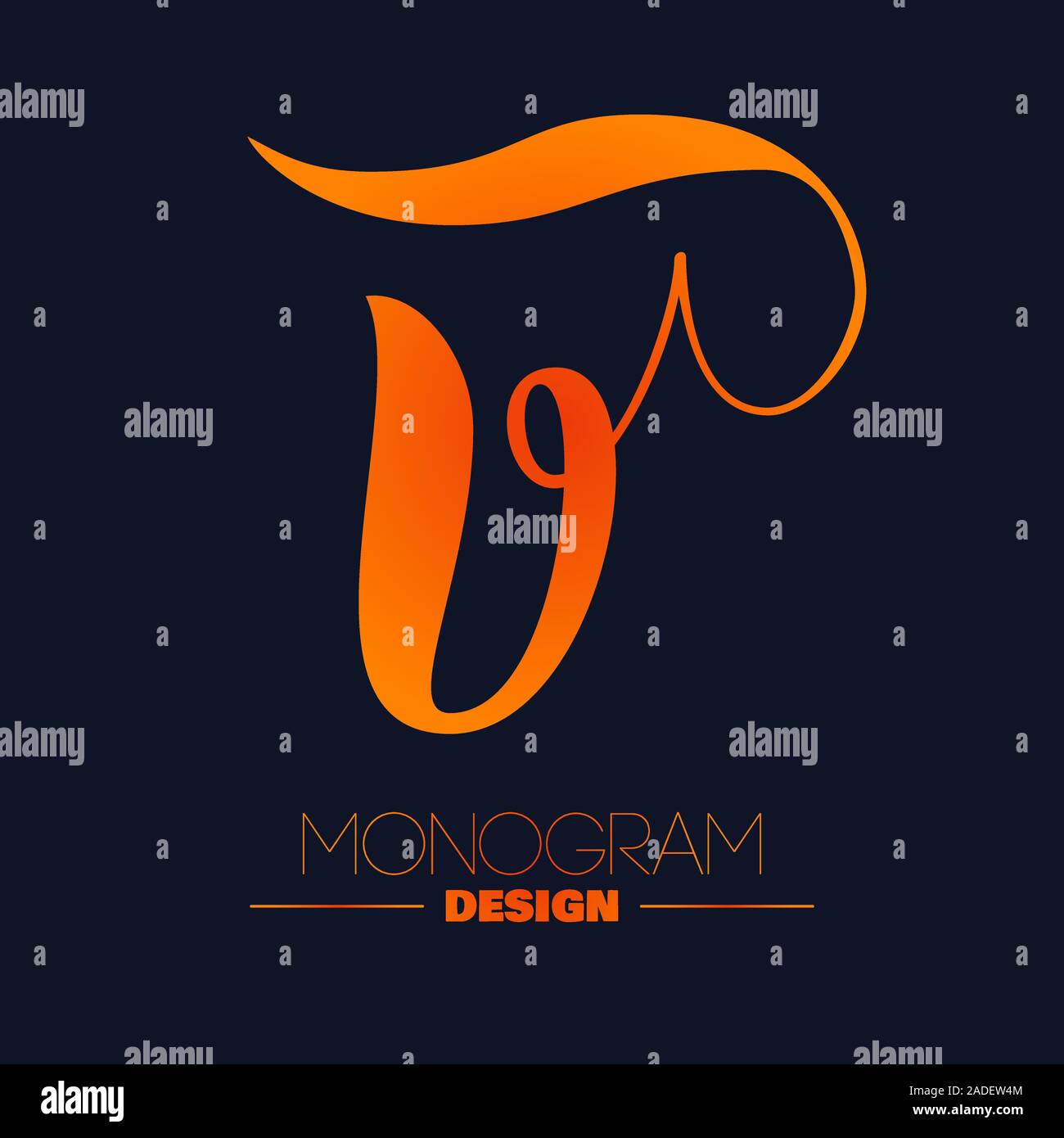 La lettre V design monogram calligraphie Illustration de Vecteur