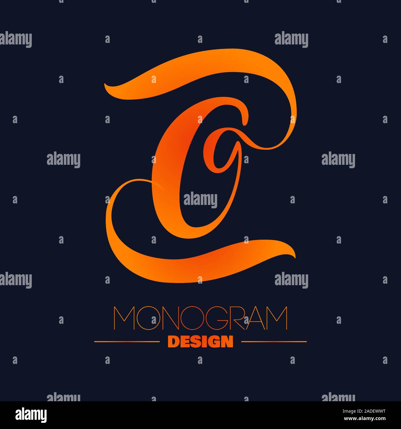 Lettre majuscule O design monogram calligraphie Illustration de Vecteur