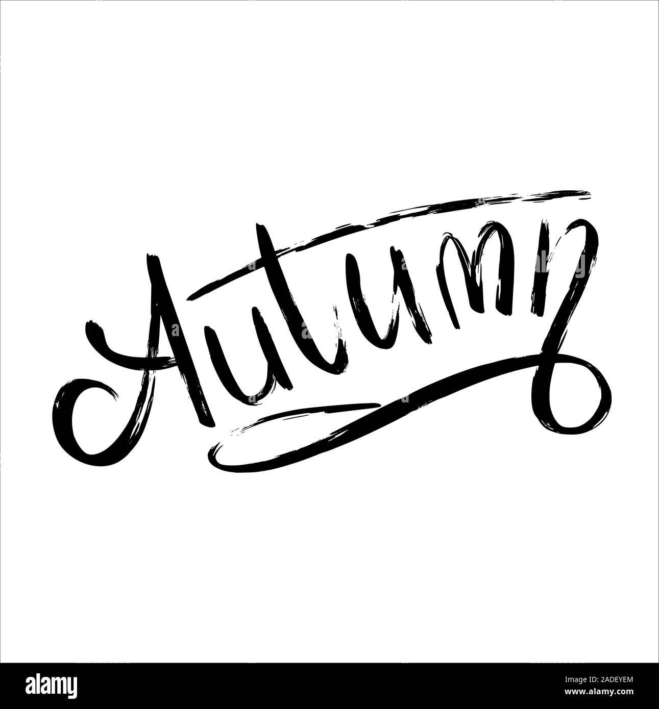 Script d'automne part en lettrage noir isolé sur fond blanc Illustration de Vecteur