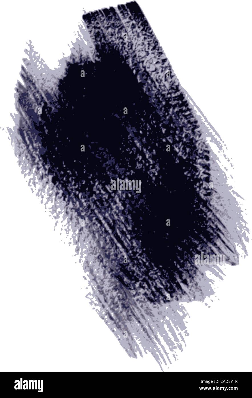 Les coups de pinceau de peinture bleu foncé isolated on white Illustration de Vecteur