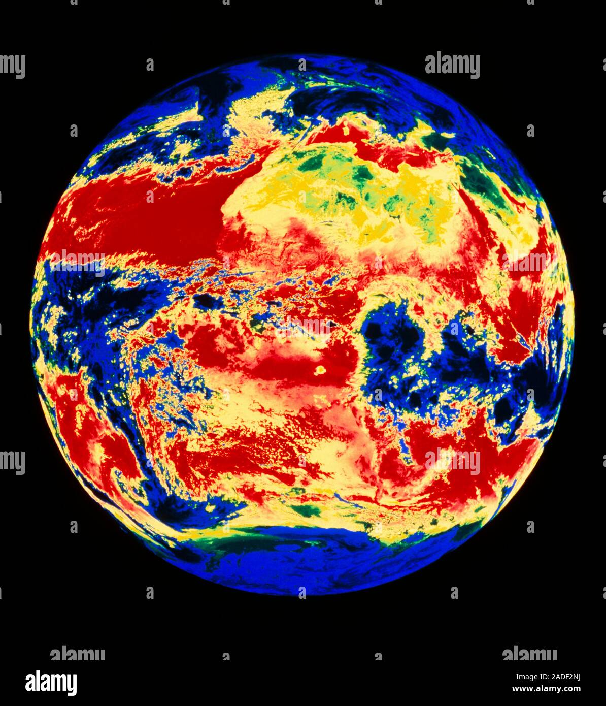 La Chaleur De La Terre Infrarouge Code Couleur Vue De La Terre Prise La Chaleur De La Terre Infrarouge Code Couleur Vue De La Terre Prise