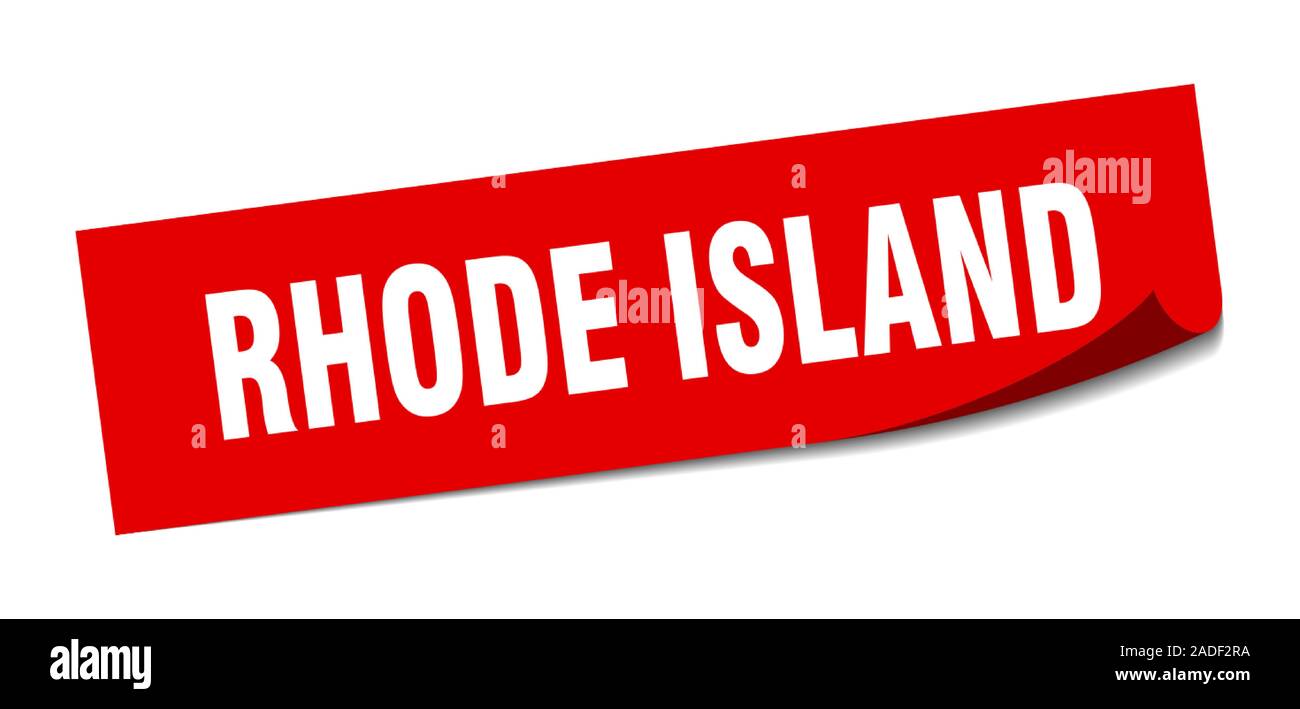 Autocollant du Rhode Island. Rhode Island Red Square peeler sign Illustration de Vecteur