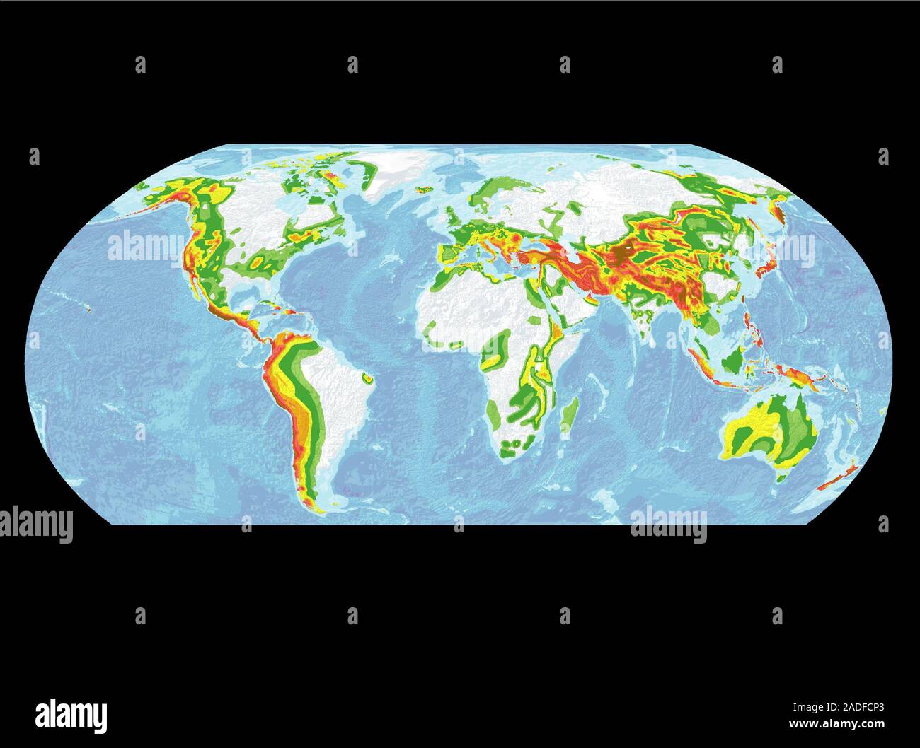 Global Earthquake carte des risques. C'est la première carte mondiale — free download