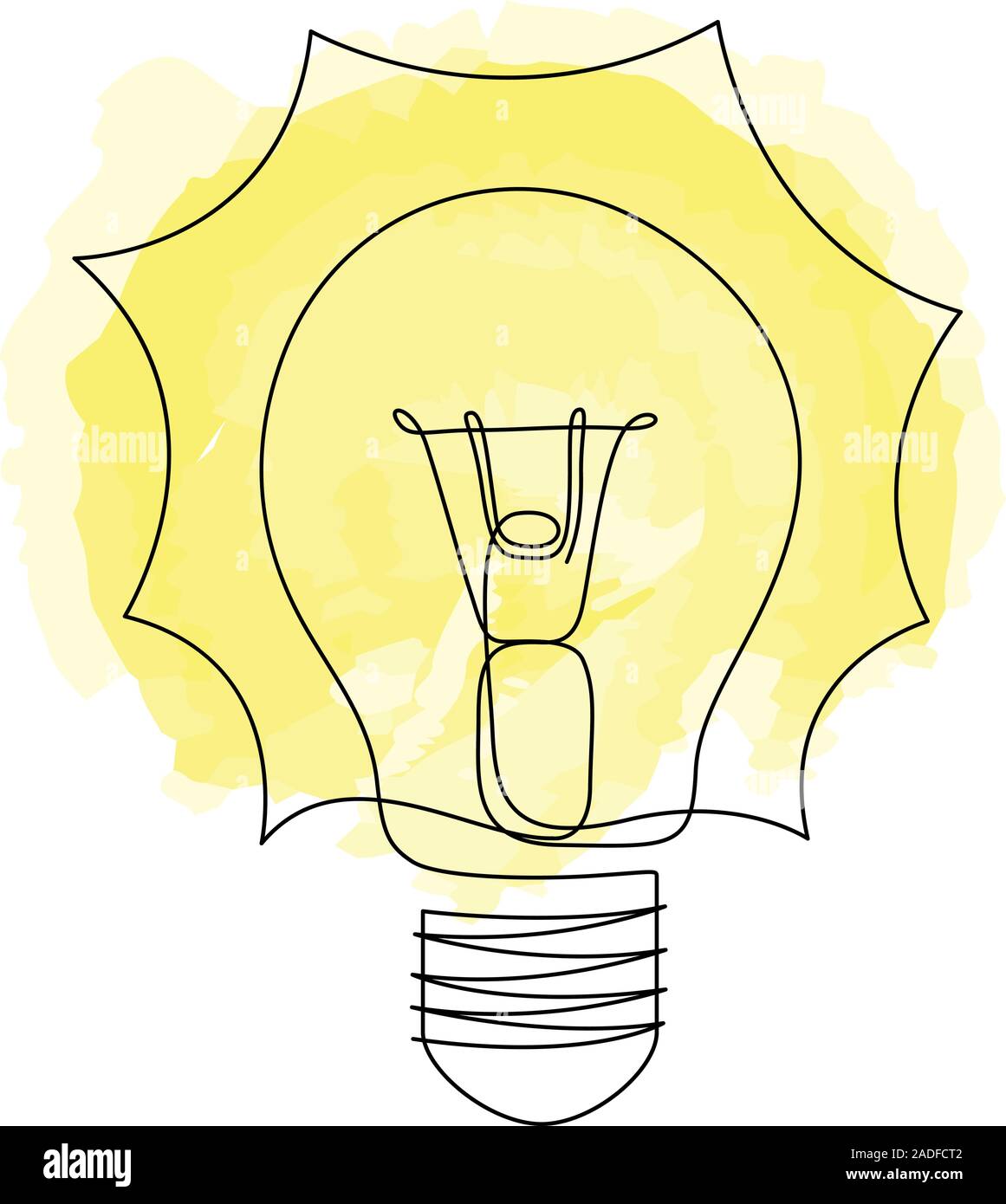 Un dessin symbole ampoule idée. Style de ligne continue. Vector Illustration de Vecteur