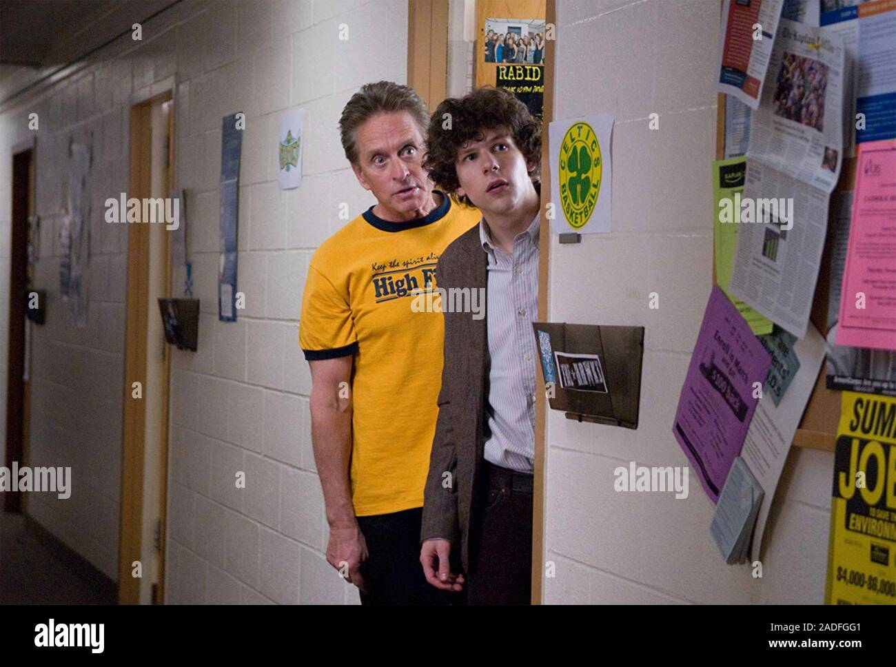 Homme solitaire 2009 Millennium Films Production avec Michael Douglas, Jesse Eisenberg et gauche Banque D'Images