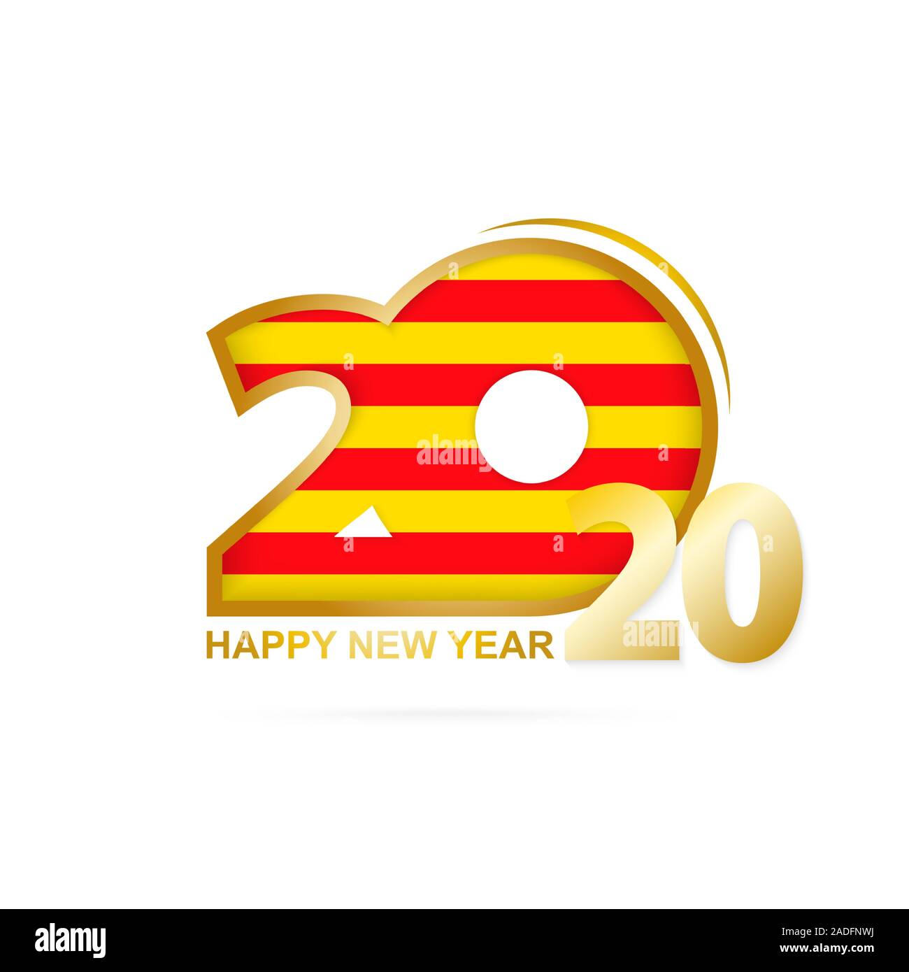 Annee 2020 Avec Motif Du Drapeau De La Catalogne Bonne Annee Design Vector Illustration Image Vectorielle Stock Alamy