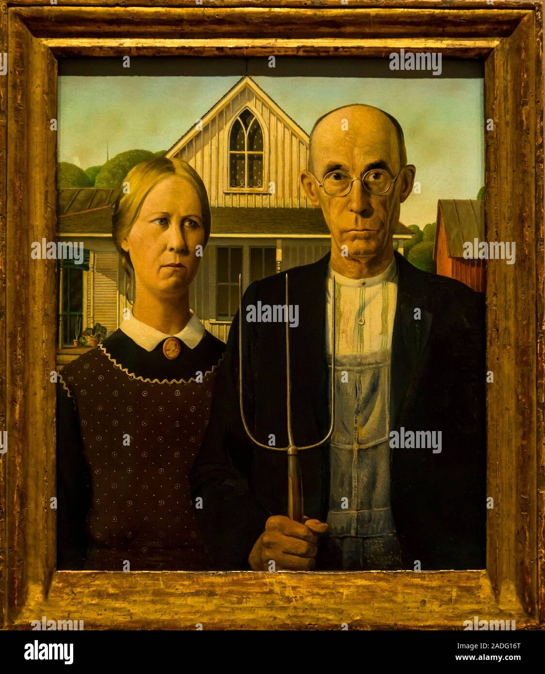 Grant wood painting Banque de photographies et d'images à haute résolution  - Alamy