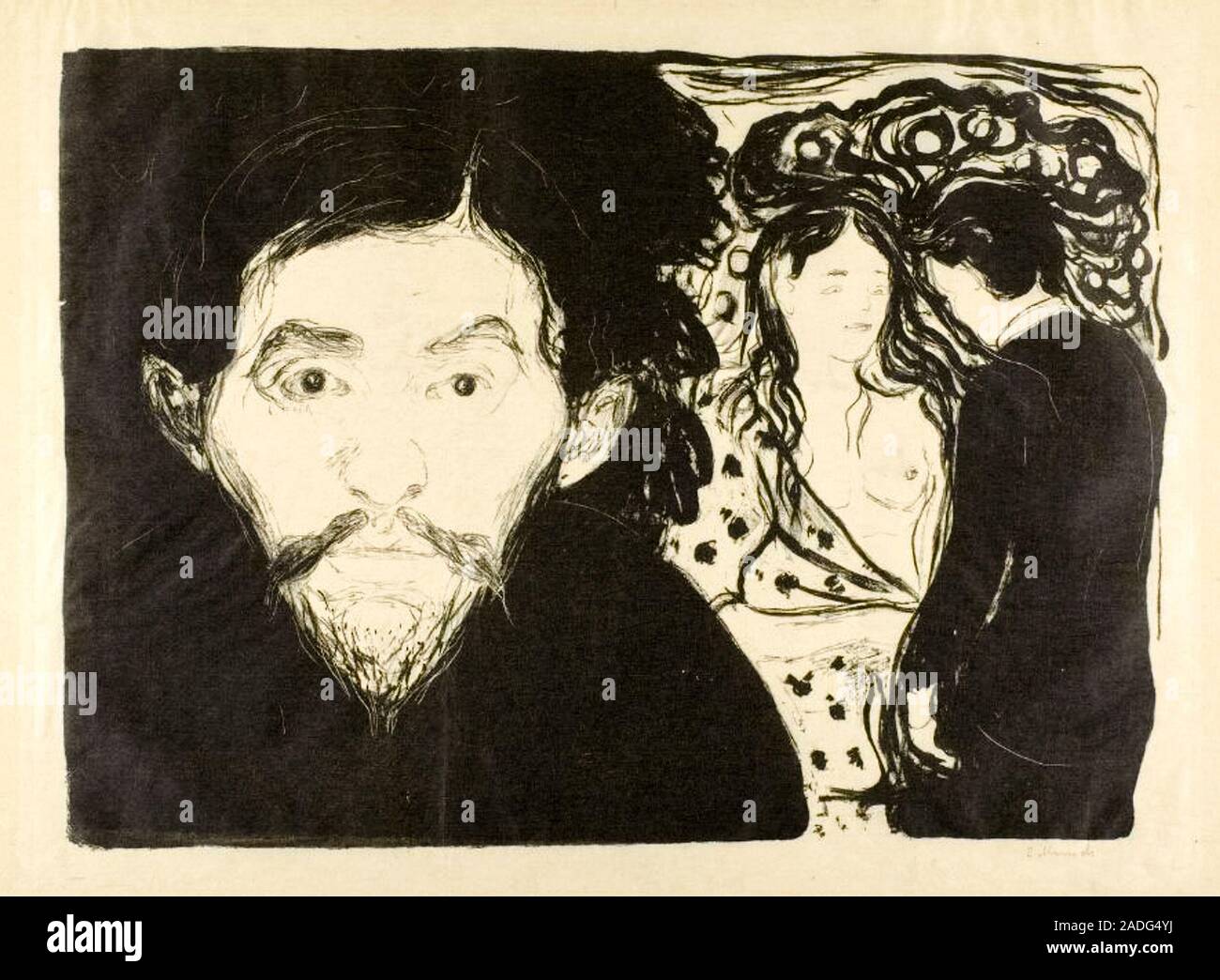 Edvard Munch, la jalousie JE, imprimer, 1896 Banque D'Images