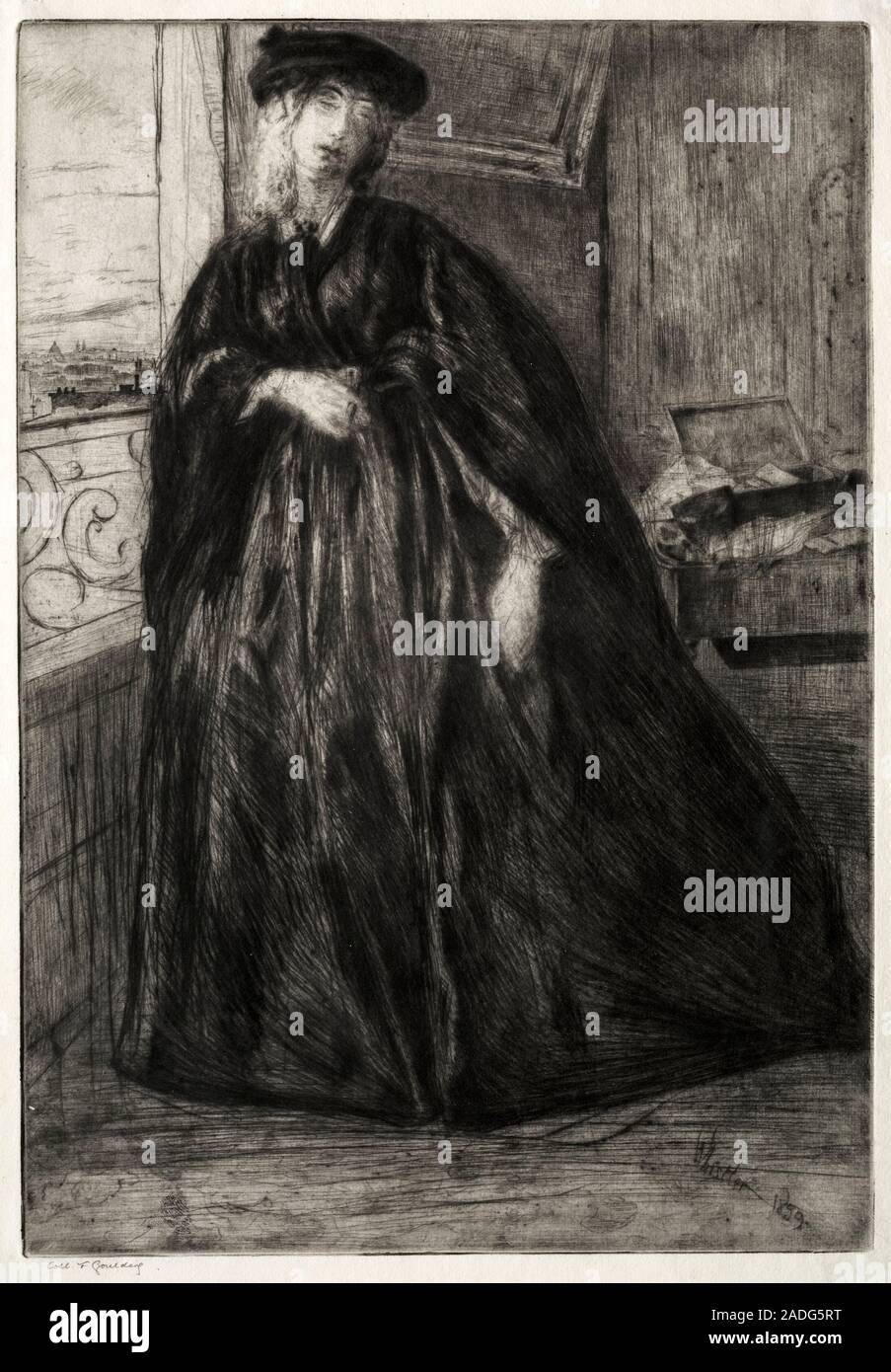 James McNeill Whistler, Finette, gravure, 1859 Banque D'Images