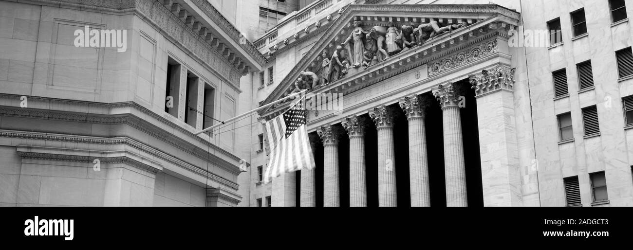 Façade d'un immeuble commercial, Bourse de New York, Manhattan, New York City, New York State, USA Banque D'Images