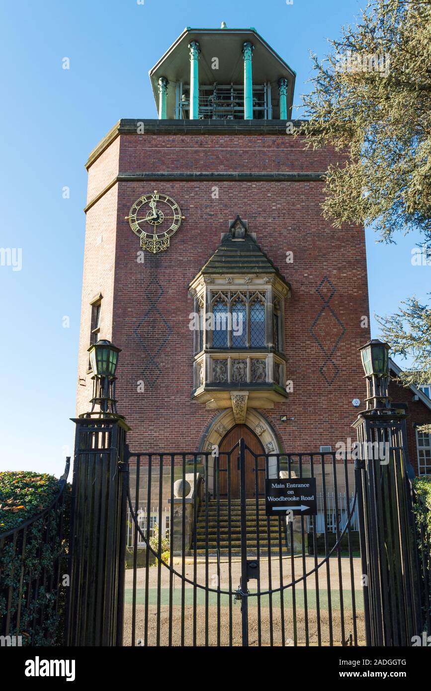 Le très rare et inhabituel Bournville Carillon a été installé par George Cadbury en 1906 dans Bournviile Village, Birmingham, Royaume-Uni Banque D'Images