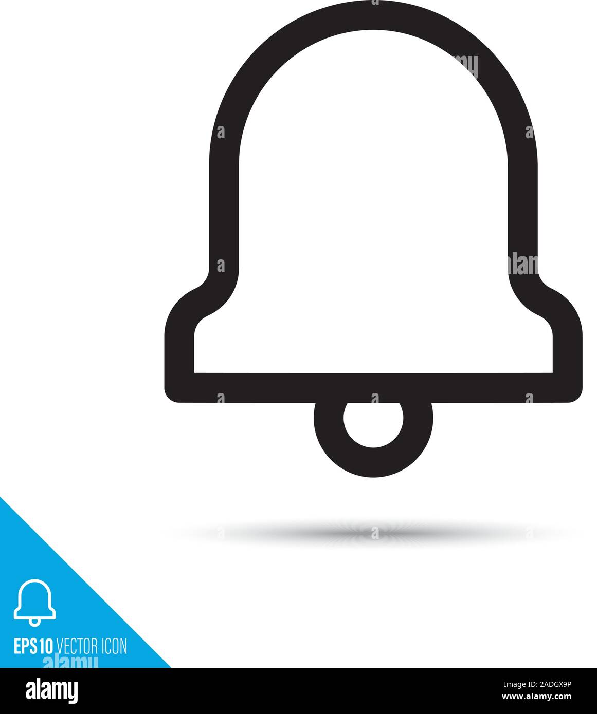 L'icône de la ligne de Bell de notification. Symbole vecteur d'alerte. Le pictogramme de l'interface utilisateur pour le web et applications. Illustration de Vecteur