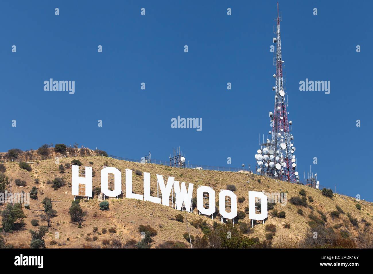 Le panneau Hollywood sur le mont Lee, Los Angeles, Californie, USA. Banque D'Images