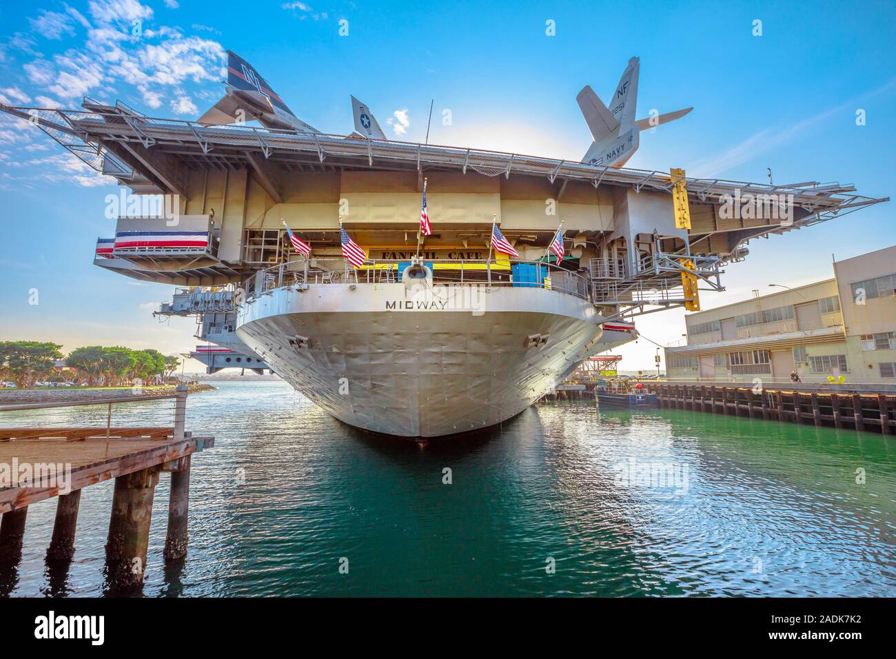 San Diego, Navy Pier, Californie, USA - 31 juillet 2018 : Midway Battleship Memorial à San Diego en Californie, le Navy Pier de United States. La Banque D'Images