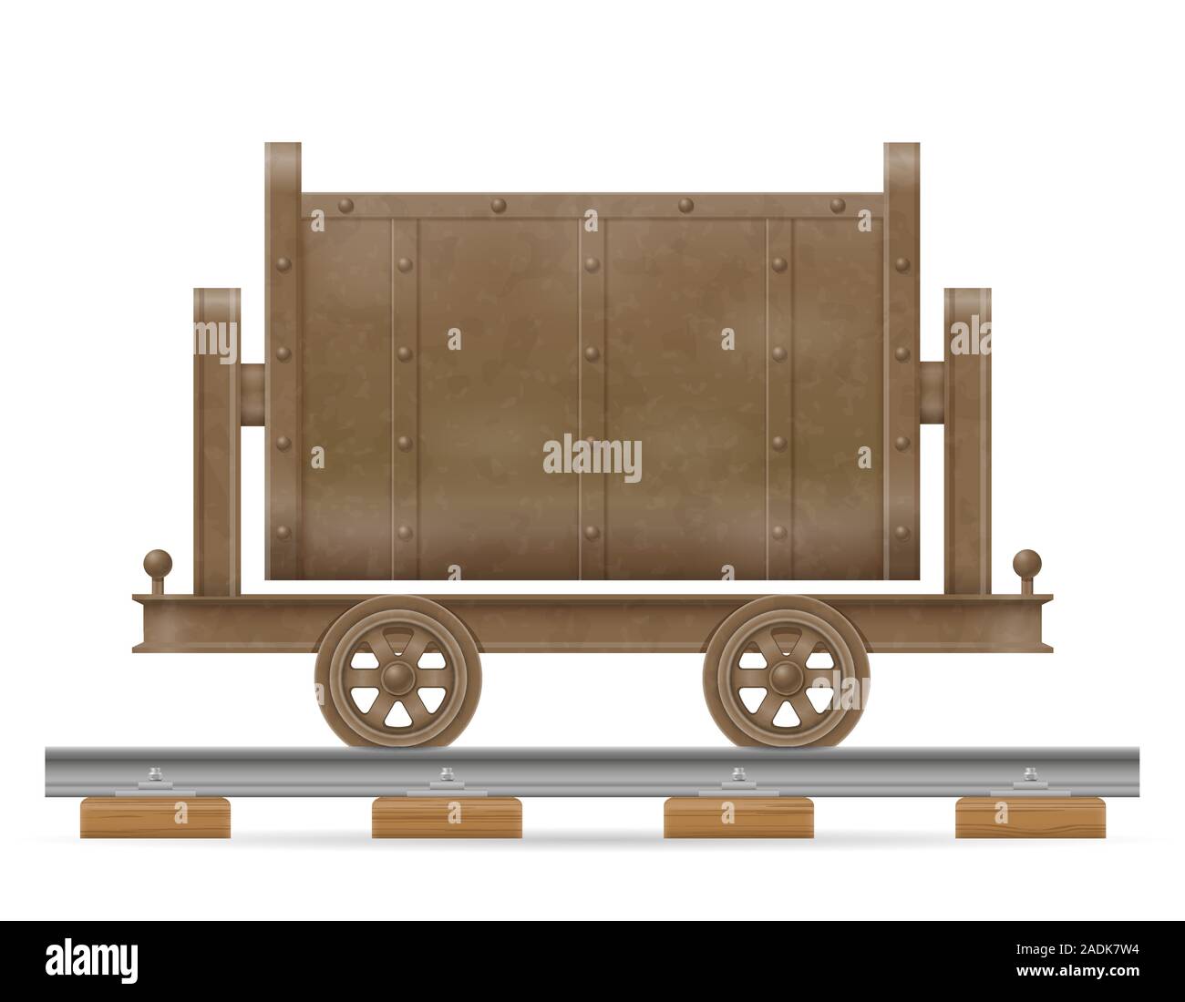 Chariot minier panier vector illustration isolé sur fond blanc Illustration de Vecteur