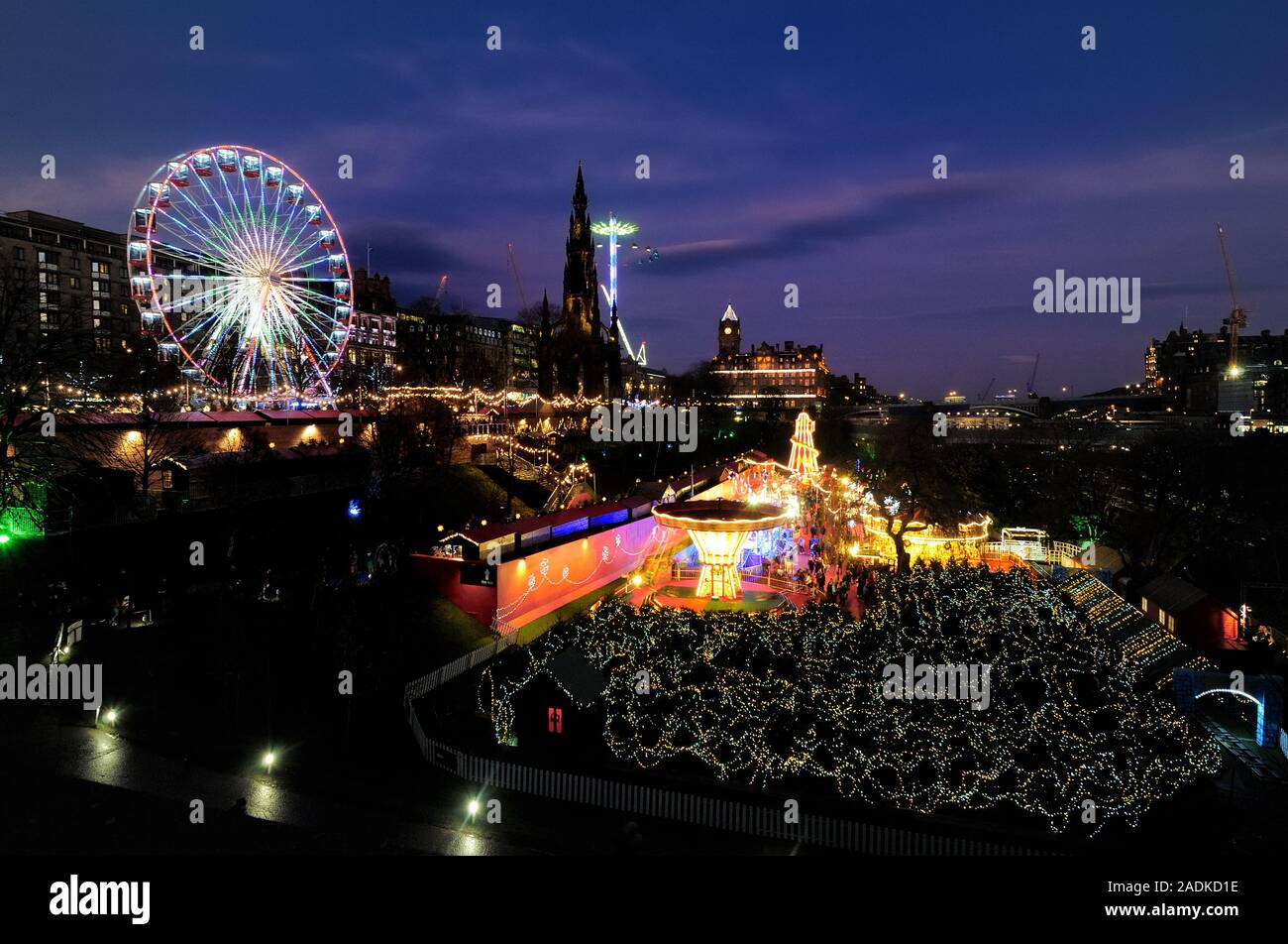 Edinburgh Princes Street Gardens Marché de Noël Banque D'Images