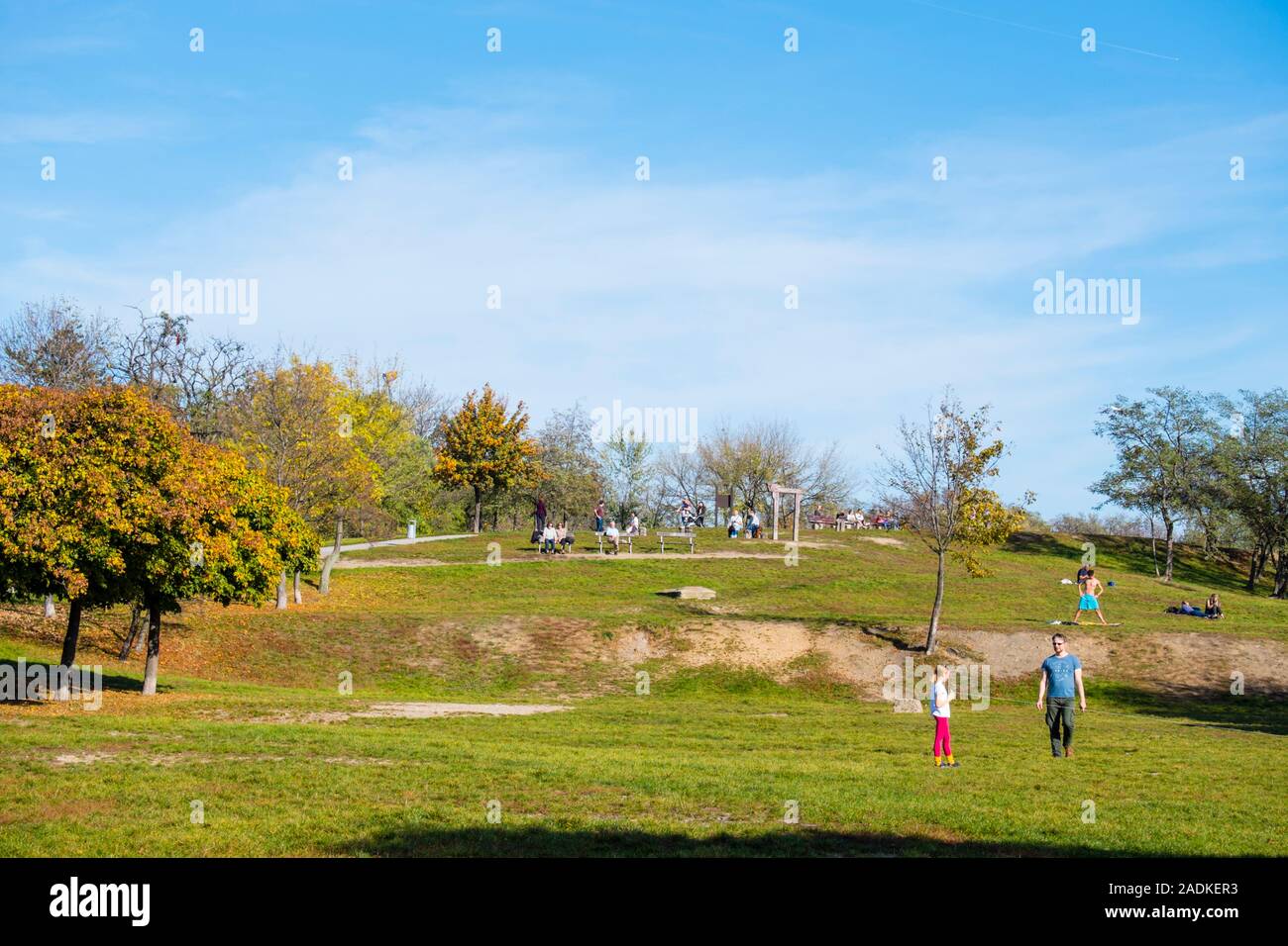 Parc Parukarka, Zizkov, Prague, République Tchèque Banque D'Images