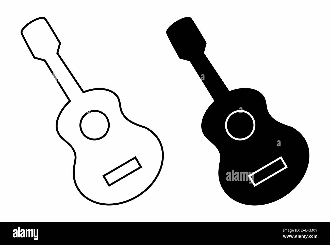 Icônes de guitare acoustique Illustration de Vecteur