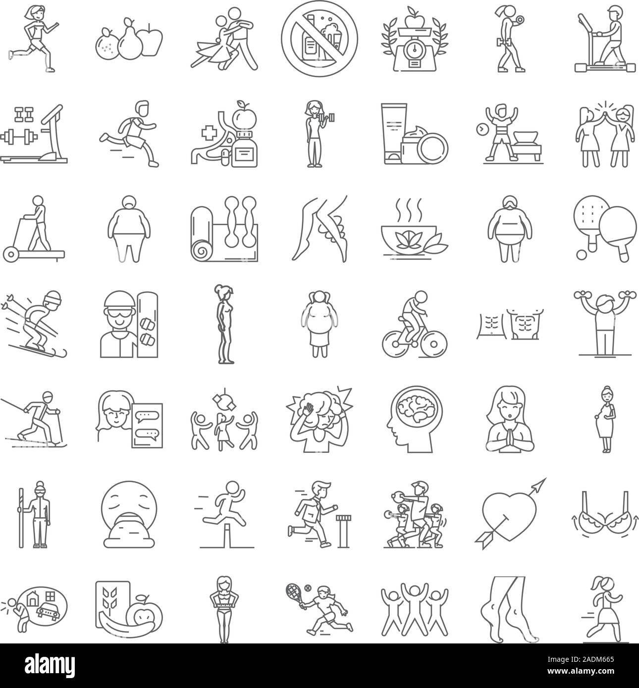 La perte de poids, les icônes linéaire signes, symboles ligne vectorielle  illustration set Image Vectorielle Stock - Alamy