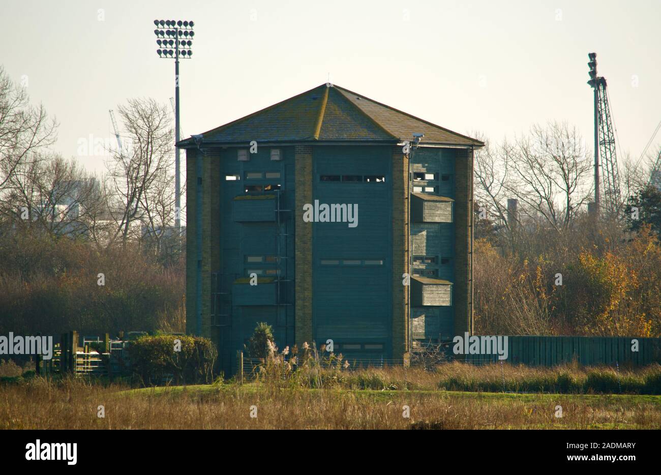 Le paon tower cacher à la London Wetland Centre à London, UK Banque D'Images