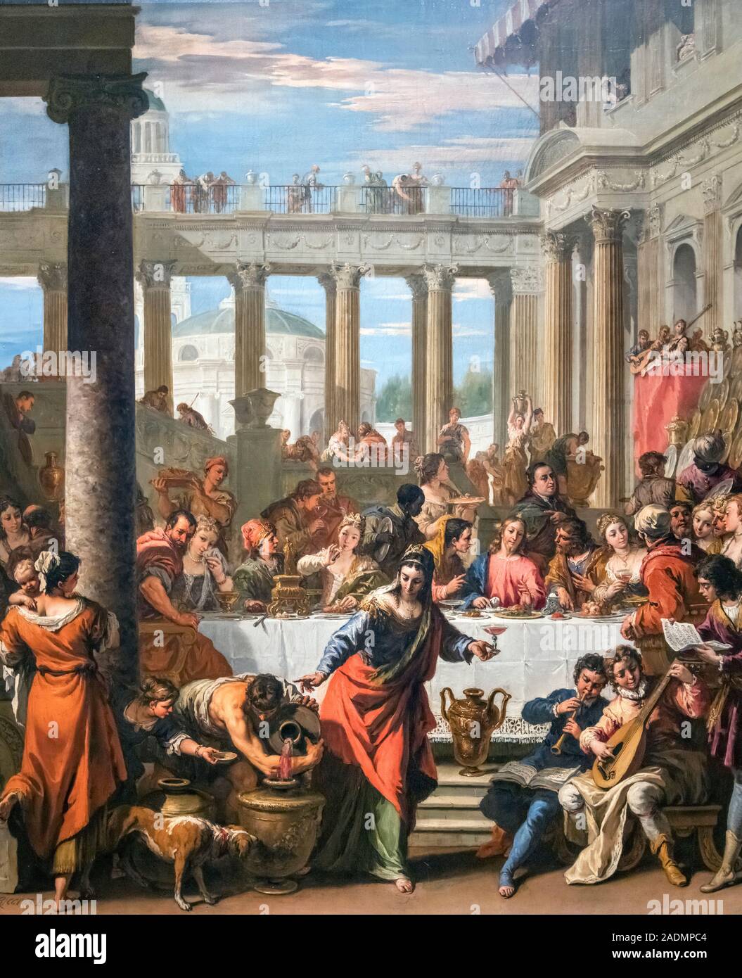 Les Noces de Cana par Sebastiano Ricci (1659-1734), huile sur toile, c.1712-15 Banque D'Images