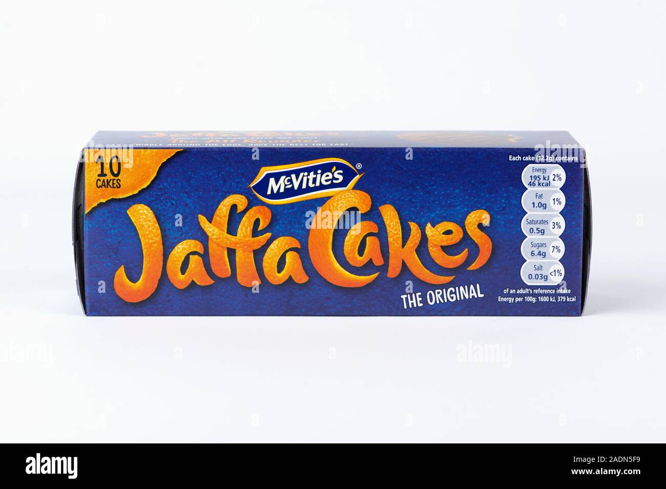 Une boîte de gâteaux Jaffa McVities tourné sur un fond blanc. Banque D'Images