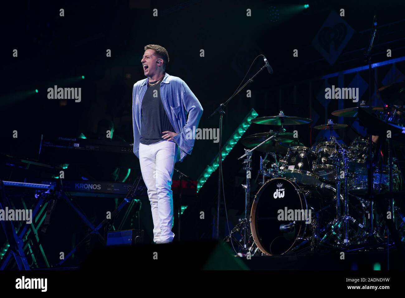 Singer Charlie Puth effectue au 106.1 KISS FM Jingle Ball 2019 est présentée par Capital One à Dickies Arena le 3 décembre, 2019 à Fort Worth, Texas. Banque D'Images