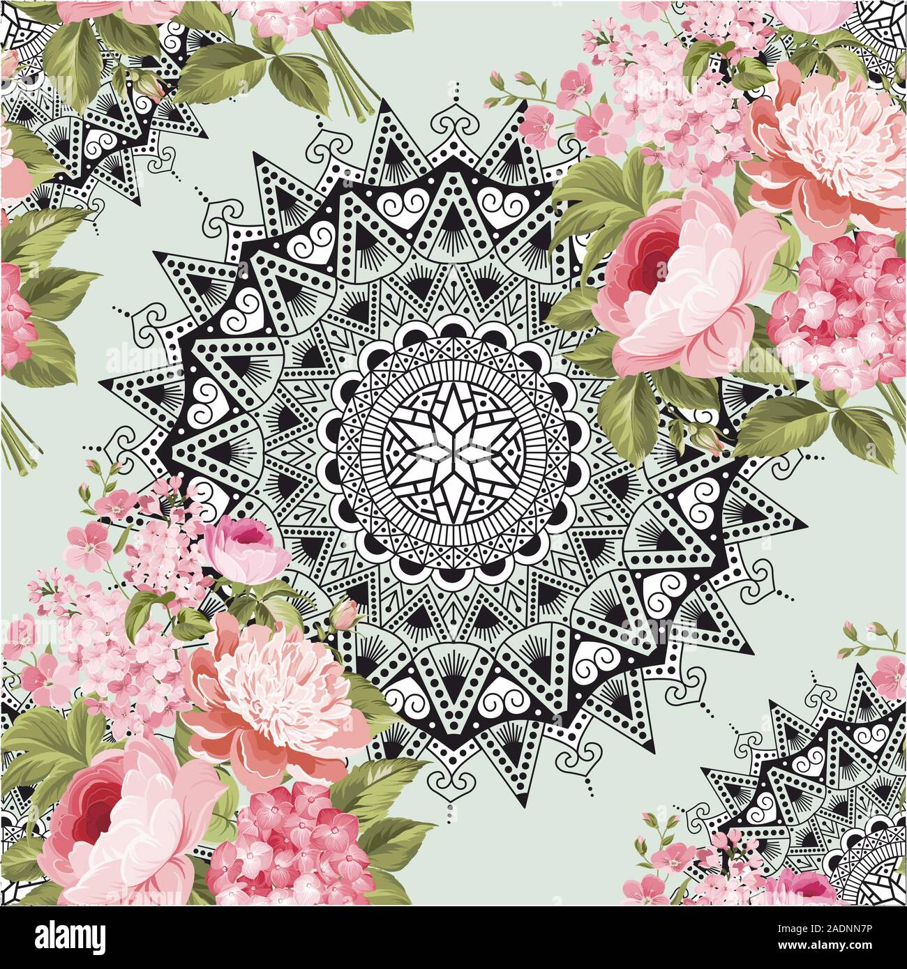 Les motifs de fond avec des roses. Impression numérique traditionnel, ethnique. - Vector EPS Illustration de Vecteur