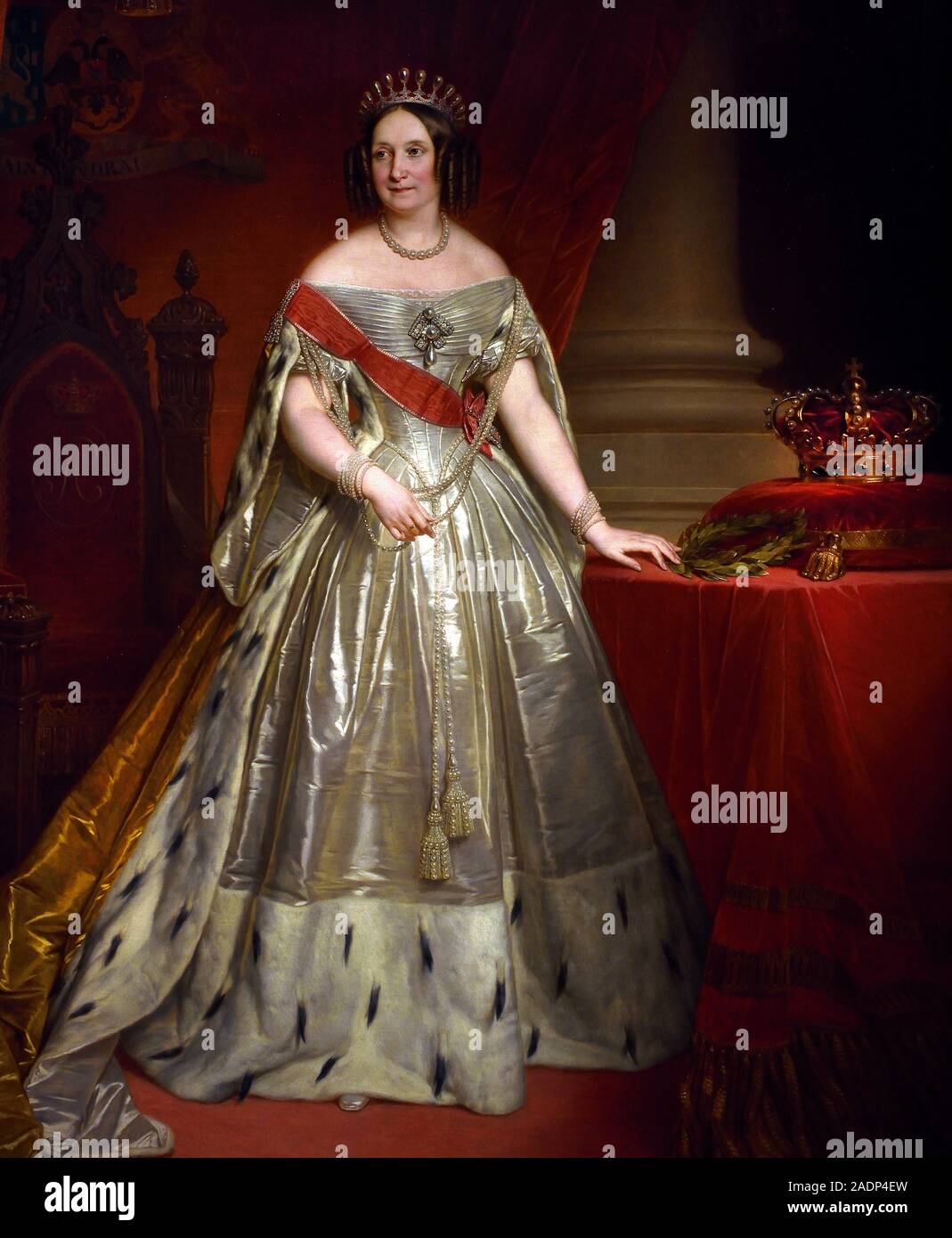 La grande-duchesse et Reine Anna Pavlovna 1849-1850 par Nicaise de Keyser (1813- 1887), peintre belge ( l'épouse du roi Guillaume II des Pays-Bas ) , joyaux de la cour impériale russe, 18e-19e siècle, la Russie. Banque D'Images
