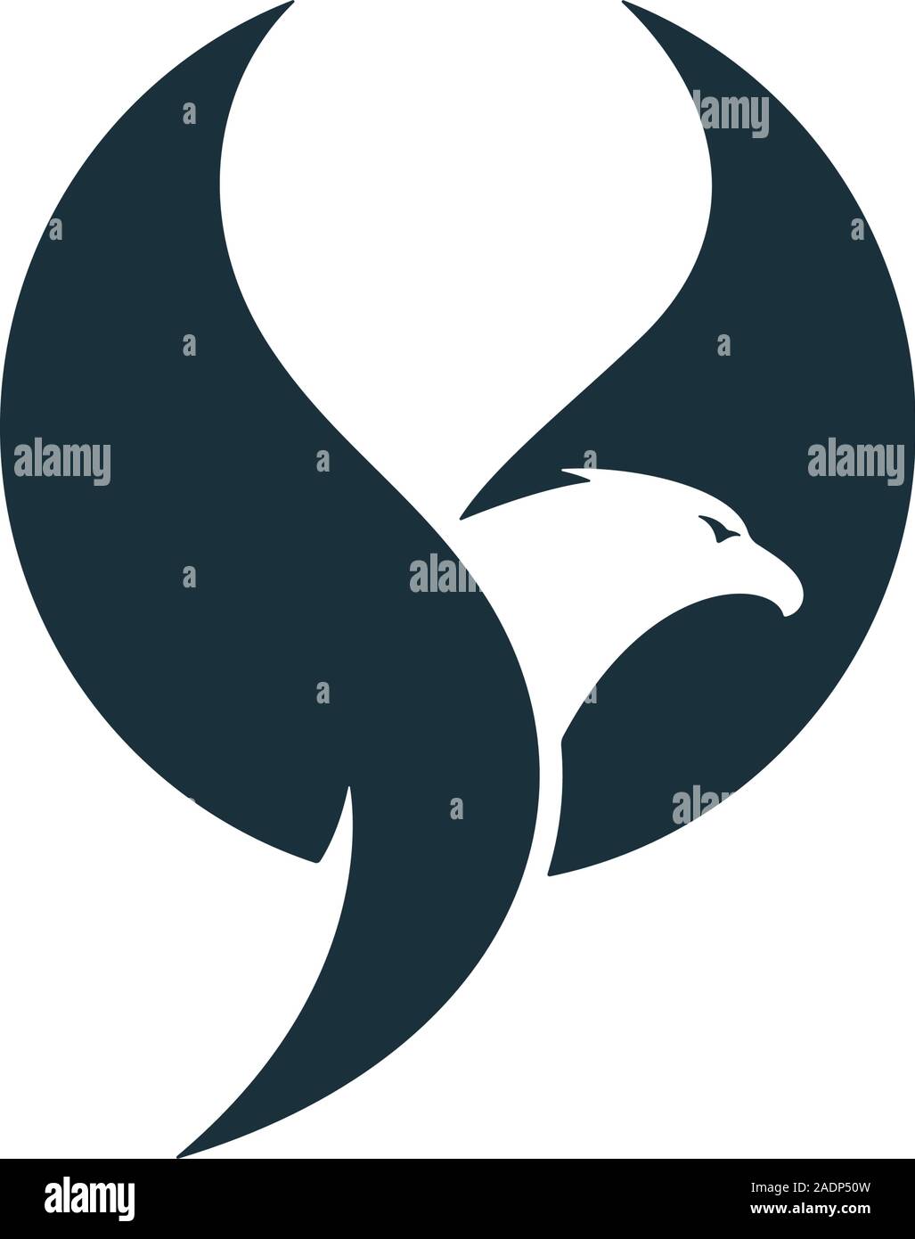 Aigle volant symbole sur fond blanc. Résumé L'icône de l'aigle. Illustration de Vecteur