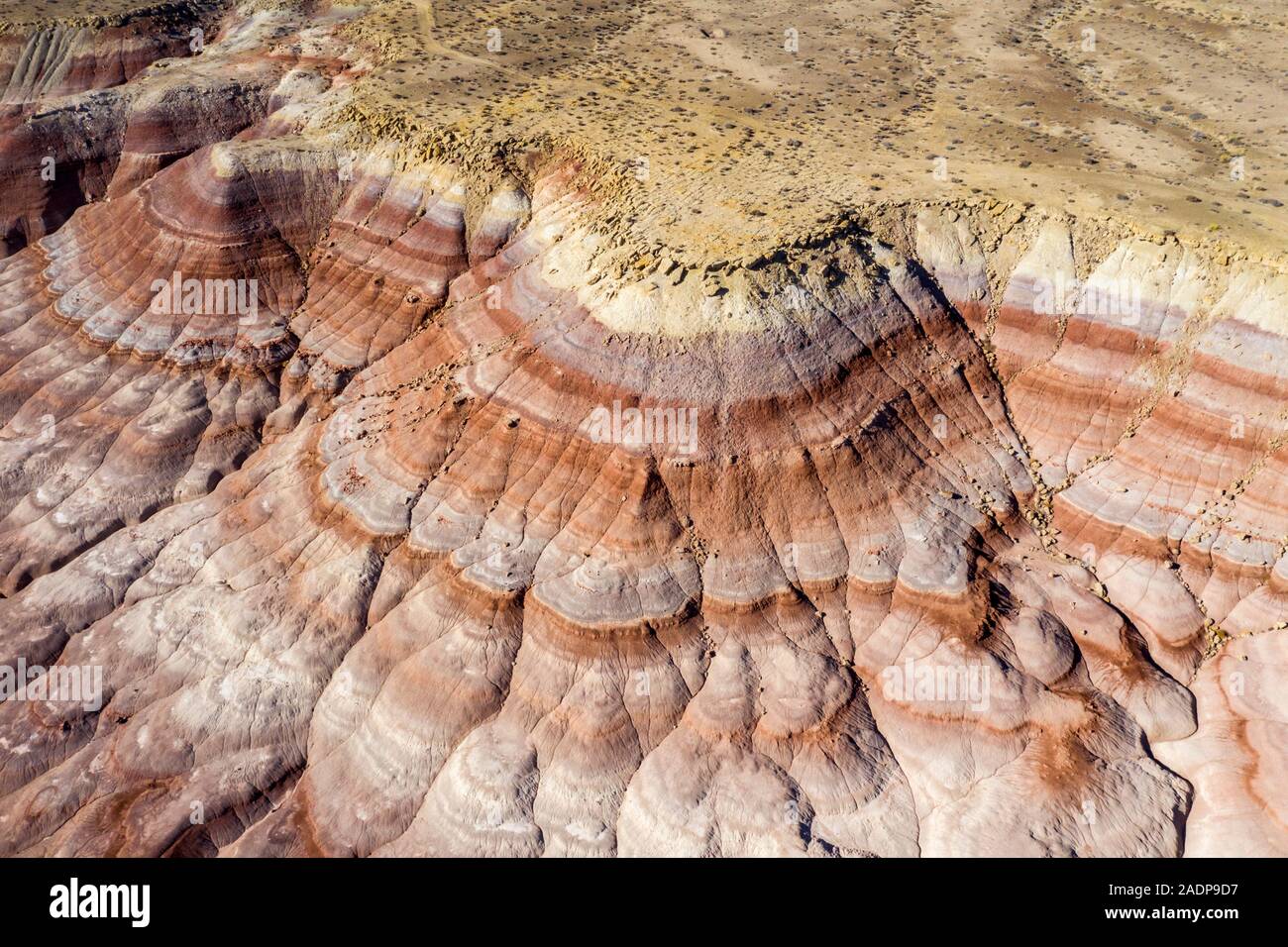 Hanksville, Utah - Une vue aérienne de l'Utah désert, où certaines des caractéristiques géologiques proches de Mars. Banque D'Images