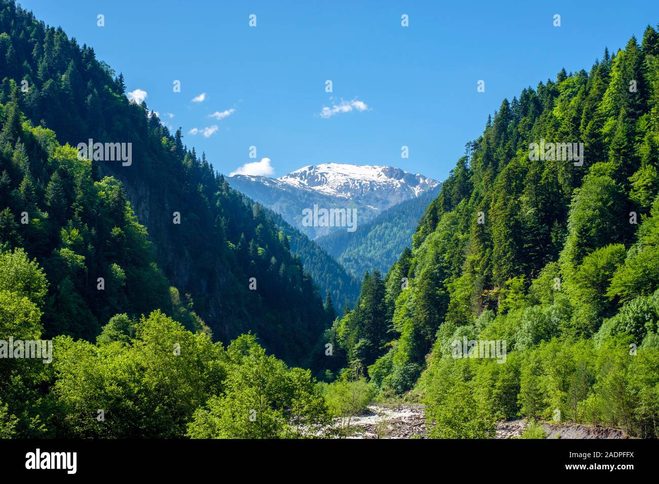 Patara, rivière Enguri Samegrelo-Zemo Svaneti, région de la Géorgie. Banque D'Images