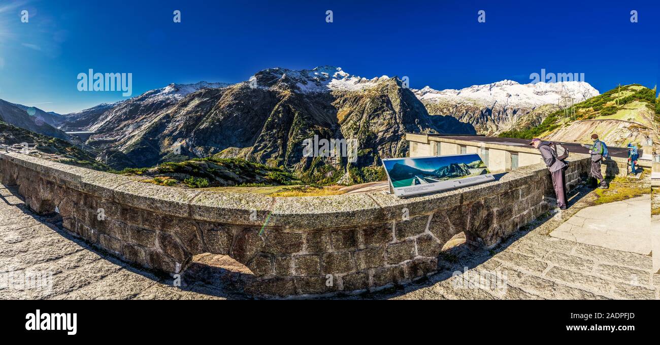 Gelmer lac près de Grimselpass par les Alpes suisses, à Gelmersee, Suisse. Banque D'Images