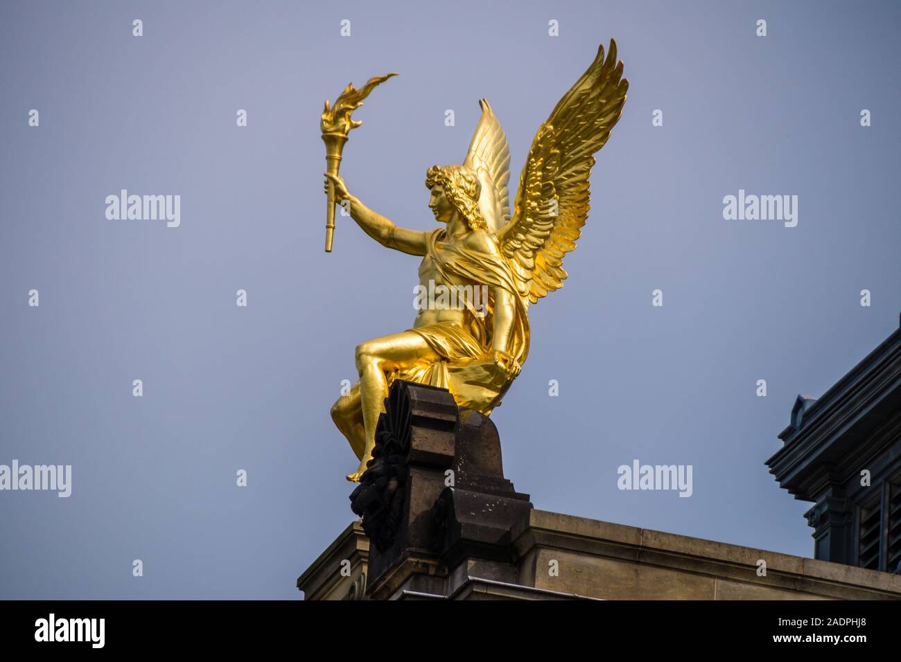 Dresde, Hochschule für Bildende Künste, Statue des Eros Banque D'Images