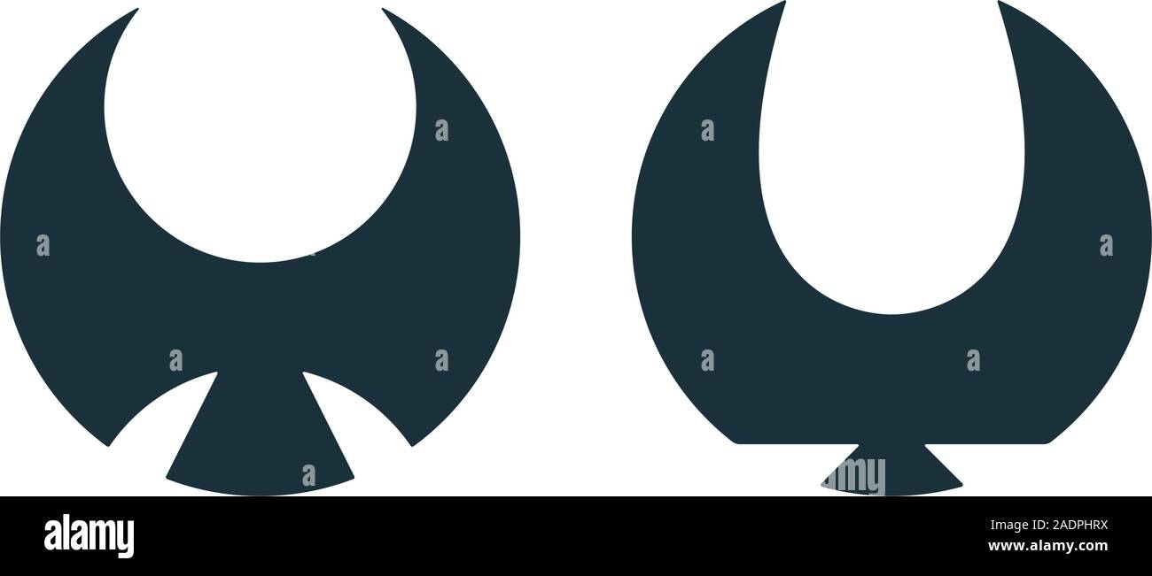 Ailes Noires des icônes sur fond blanc. Résumé des modèles d'ailes de chauve-souris Illustration de Vecteur