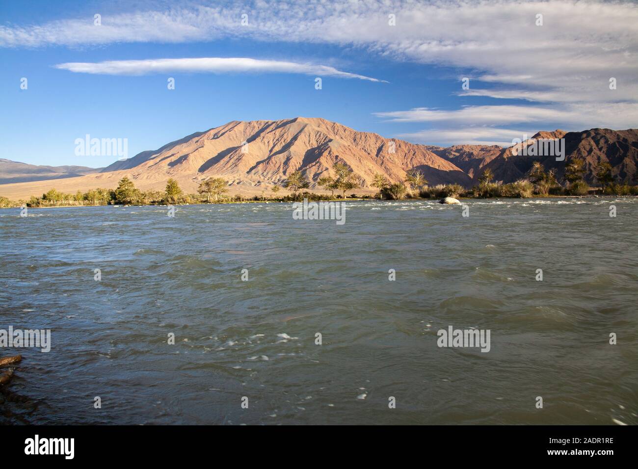 Paysages de la Mongolie, Hovd river Banque D'Images