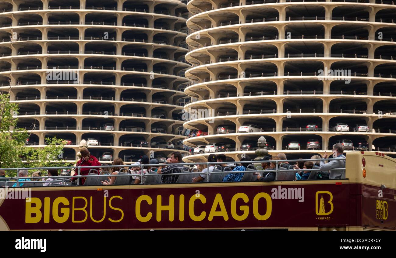 Complexe de bâtiments Marina City à Chicago, Illinois Banque D'Images