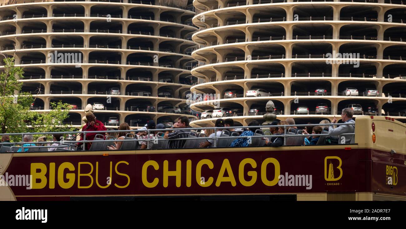 Complexe de bâtiments Marina City à Chicago, Illinois Banque D'Images