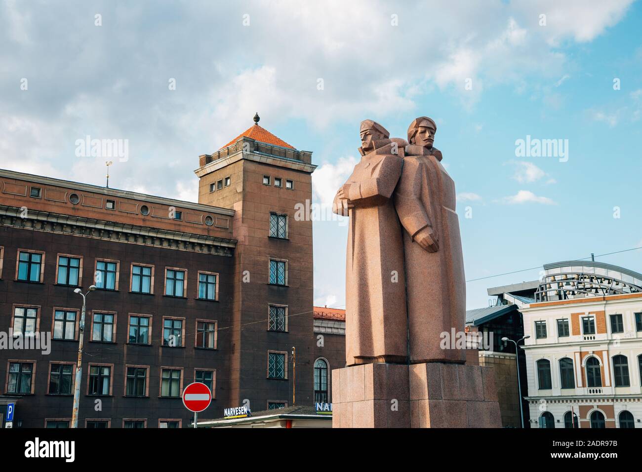 Riga, Lettonie - 11 août 2019 : Tirailleurs lettons Monument Banque D'Images