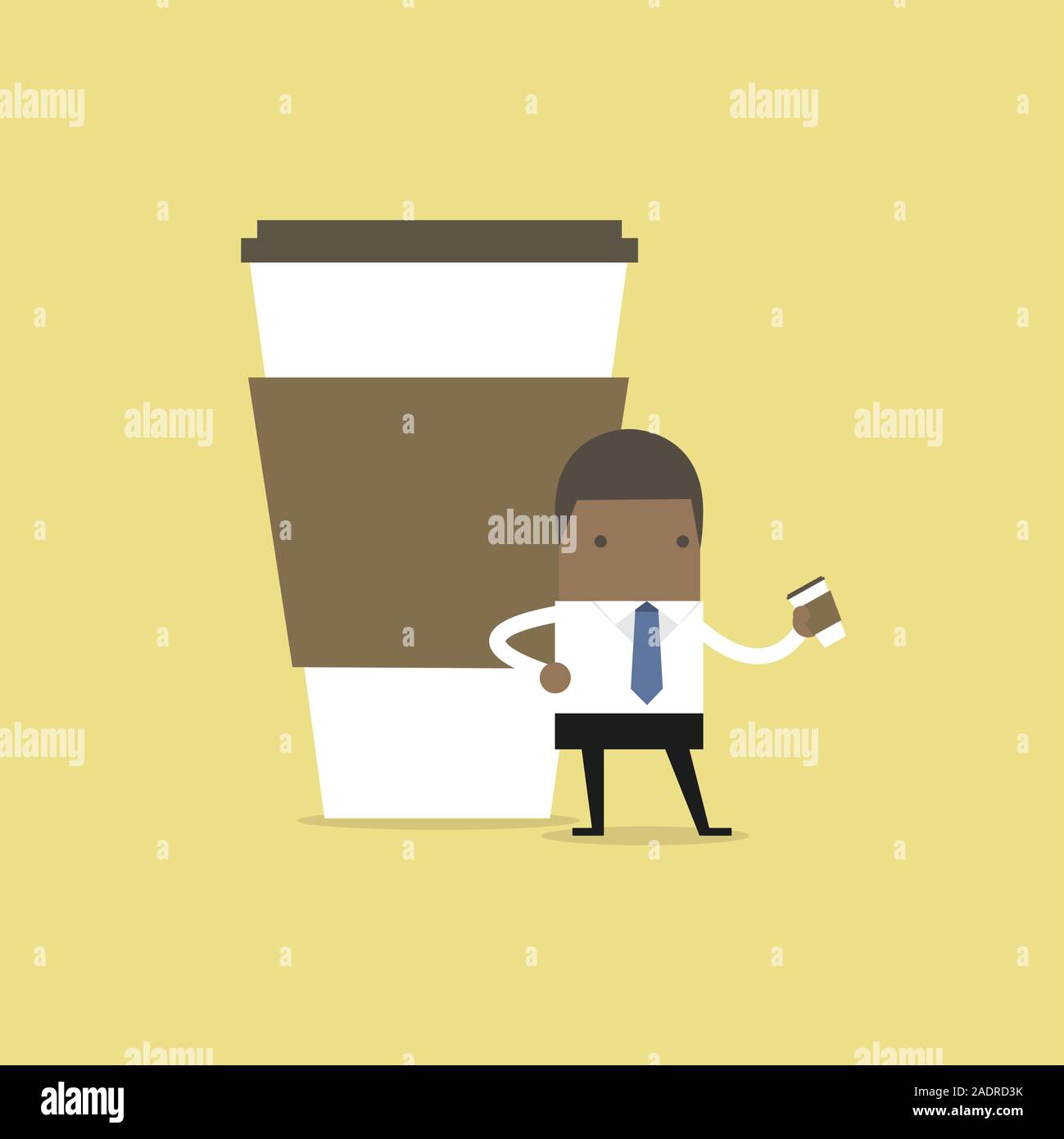 African businessman a pause café. Illustration de Vecteur